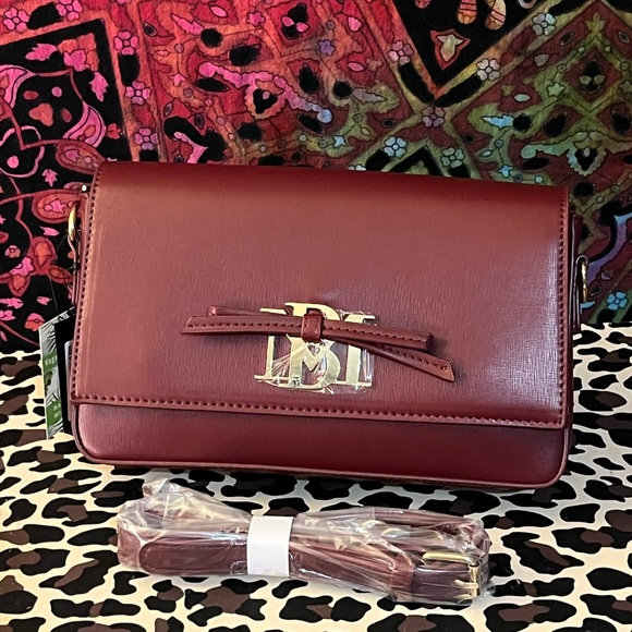 Badgley Mischka Handbags - Badgley Mischka Brown Crossbody Bag with Gold Accents